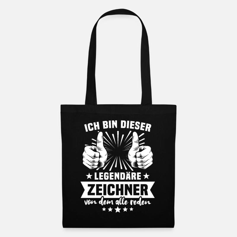 Zeichner Legende - Stoffbeutel - Schwarz