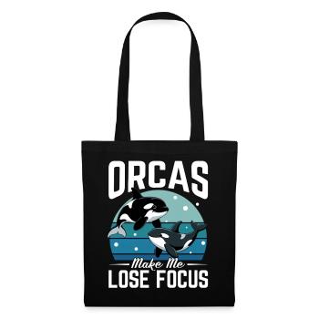 Funny Orca - Stoffbeutel - Schwarz - Vorne