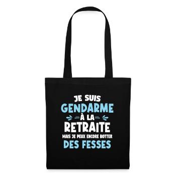Je suis gendarme à la retraite mais je peux encore - Sac en tissu - noir - Devant