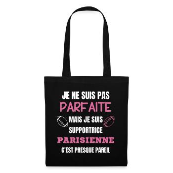 Supportrice Rugby Parisienne Humour - Sac en tissu - noir - Devant