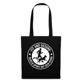 Fit and healthy sports with the dog - Tote Bag - black - Front