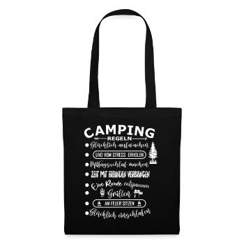 Real Camping Rules : Aventure en plein air - Sac en tissu - noir - Devant