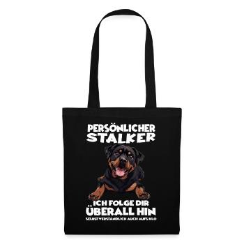 Hundehalter Geschenk Rottweiler Hundebesitzer - Stoffbeutel - Schwarz - Vorne