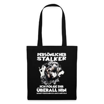 Hundehalter Geschenk Rottweiler Hundebesitzer  - Stoffbeutel - Schwarz - Vorne