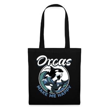 Funny Orca - Stoffbeutel - Schwarz - Vorne