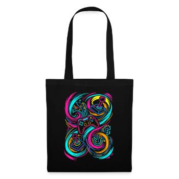 Manettes de jeu - Sac en tissu - noir - Devant