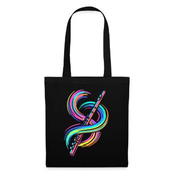 Flûte colorée - Sac en tissu - noir - Devant