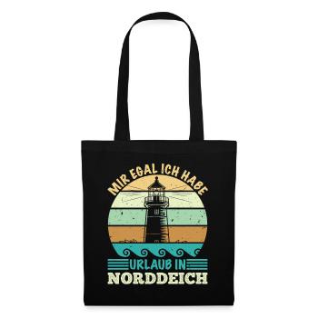 NORDSEE I DON'T CARE HAVE VACATION IN NORDDEICH Funny - Tote Bag - black - Front