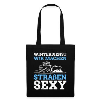 WINTERDIENST WIR MACHEN STRAßEN SEXY Lustig - Stoffbeutel - Schwarz - Vorne