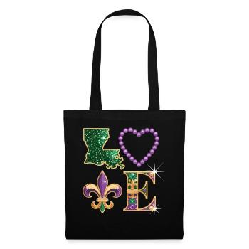 T-shirt Mardi Gras Louisiane – Fleur de Lis, Cœur - Sac en tissu - noir - Devant