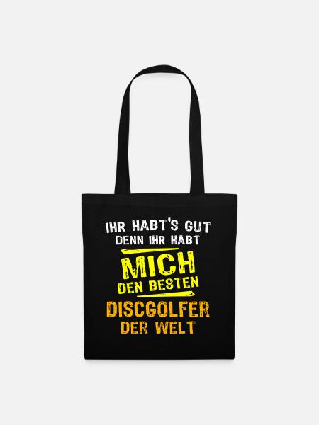 Discgolfer Geschenk - Stoffbeutel - Schwarz