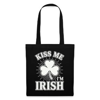 Kiss Me I’m Irish Shamrock Vintage Quote - Tote Bag - black - Front
