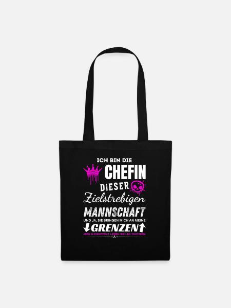 Chefin Zielstrebigen Mannschaft Chefin Geschenke - Stoffbeutel - Schwarz