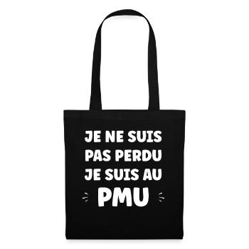 Je ne suis pas perdu au PMU  - Sac en tissu - noir - Devant