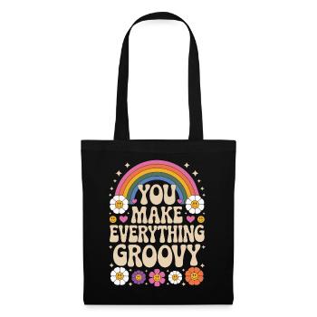 You Make Everything Groovy - Retro Rainbow - Stoffbeutel - Schwarz - Vorne