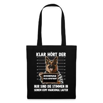 Hundehalter Geschenk Deutscher Schäferhund Gassi T - Stoffbeutel - Schwarz - Vorne