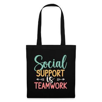 Social Worker Quote Support Is Teamwork Social - Tote Bag - black - Front