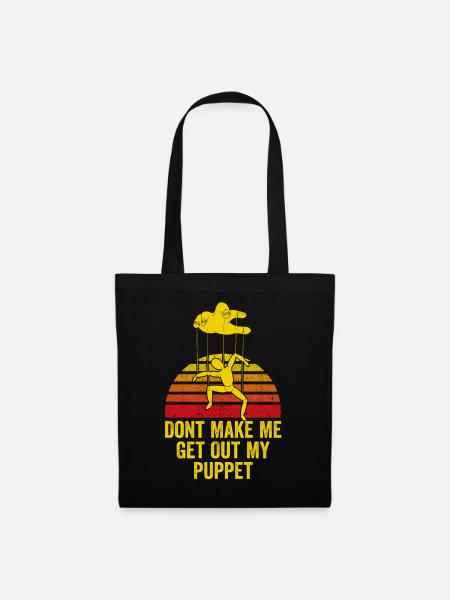 Puppet On Strings Retro-Grafik - Stoffbeutel - Schwarz