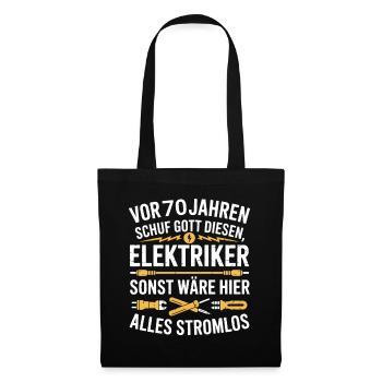 Technicien en électronique anniversaire 70 Électricien électrique - Sac en tissu - noir - Devant