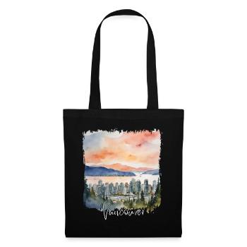 Vancouver Aquarell, Vancouver, Kanada - Stoffbeutel - Schwarz - Vorne