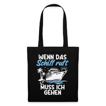 Kreuzfahrt Urlaub Kreuzfahrtschiff Kreuzfahrer - Stoffbeutel - Schwarz - Vorne