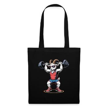 Strong bodybuilding goat doing squats - Tote Bag - black - Front