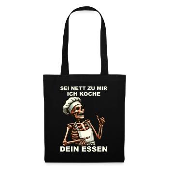 Costume drôle de chef squelette - Sois gentil avec moi - Sac en tissu - noir - Devant