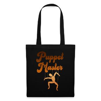 Puppenmeister-Silhouette - Stoffbeutel - Schwarz - Vorne
