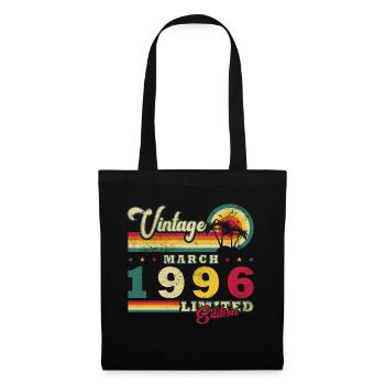Cadeau pour le 30e anniversaire Mars 1996 Vintage Rétro - Sac en tissu - noir - Devant