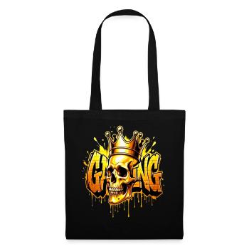 Graffiti Gaming Skull Gold - Stoffbeutel - Schwarz - Vorne