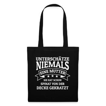 Mom Shirt Humor Never Underestimate Mom - Tote Bag - black - Front