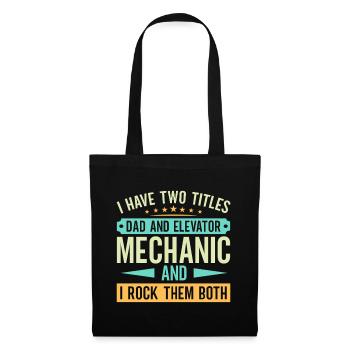 Elevator Mechanic - Dad And Elevator Mechanic - Tote Bag - black - Front