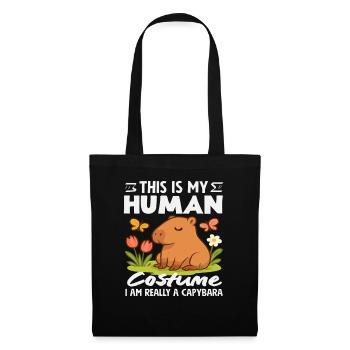 Costume humain Je suis un capybara - Sac en tissu - noir - Devant