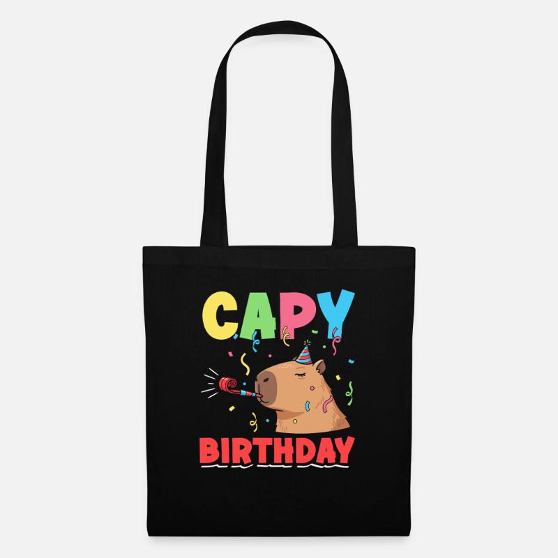 Capy Geburtstag Capybaras Cute Funny Tier - Stoffbeutel - Schwarz
