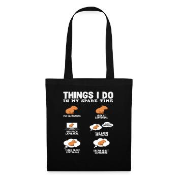 Choses que je fais pendant mon temps libre Capybaras - Sac en tissu - noir - Devant