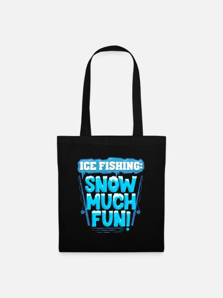Eisangeln Snow Much Fun - Stoffbeutel - Schwarz