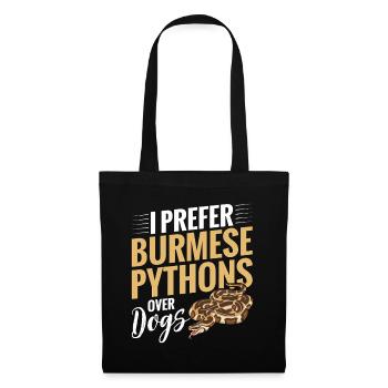 Burmesischer Python-Stoff Reptilien-Foos-Schlangenbesitzer - Stoffbeutel - Schwarz - Vorne