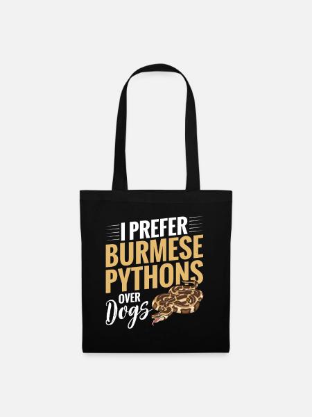Burmesischer Python-Stoff Reptilien-Foos-Schlangenbesitzer - Stoffbeutel - Schwarz