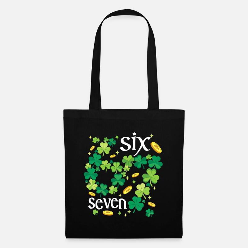 Irland Irisch Shamrock St. Patricks Day 6 7 Meme - Stoffbeutel - Schwarz