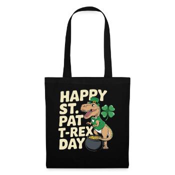 Dino Leprechaun St Patrick Day - Stoffbeutel - Schwarz - Vorne
