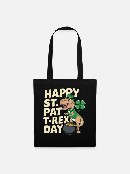 Dino Leprechaun St Patrick Day - Stoffbeutel - Schwarz