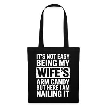 Femme qui dit, épouses Drôle de cadeau drôle d’épouse - Sac en tissu - noir - Devant