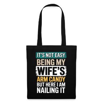 Femme qui dit, épouses Drôle de cadeau drôle d’épouse - Sac en tissu - noir - Devant