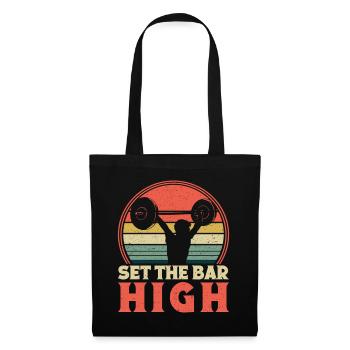 Motivation fitness Bodybuilder Fixe la barre haut - Sac en tissu - noir - Devant