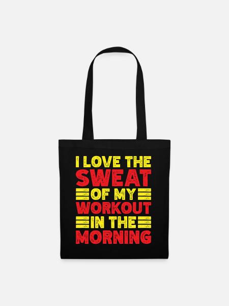 Fitness Motivation Bodybuilder Love The Sweat - Stoffbeutel - Schwarz