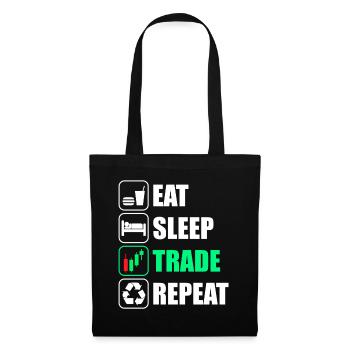 Eat sleep trade repeat stock market stock market trader - Tote Bag - black - Front