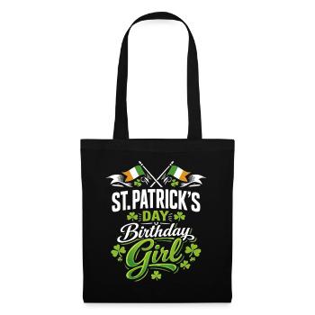 St. Patricks Day Geburtstagsmädchen Clover Irish March - Stoffbeutel - Schwarz - Vorne