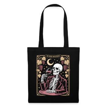 The Wine Whisperer Skeleton Wine Moon Grapes - Tote Bag - black - Front