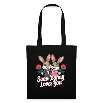 Un lapin t’aime Couple de lapins adore - Sac en tissu - noir - Devant