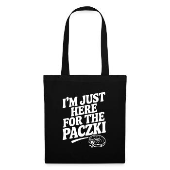 Ich bin nur wegen des Paczki hier. - Stoffbeutel - Schwarz - Vorne